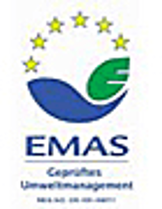 Logo des EMAS Umweltmanagement, Externer Link zur Seite von EMAS